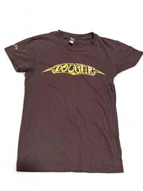 American Apparel Brown Tee with Yellow “Dougfir” Band Graphic